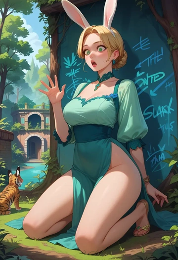 tiger_&_bunny,huang_baoling,neon graffiti top,dolphin shorts  - AI generated anime art