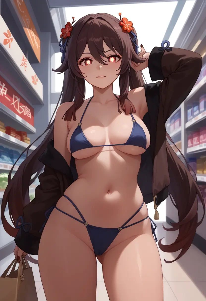 genshin impact,hutao,tiny bikini,sexy  - 