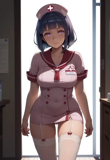 kantai_collection,hyuuga_(kancolle),nurse,stockings,sexy,panties  - AI generated anime art