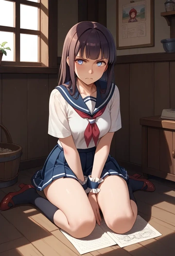 kantai_collection,hyuuga_(kancolle),sailor, uniform  - AI generated anime art