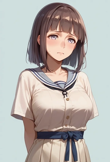 kantai_collection,hyuuga_(kancolle),graphic tee,dolphin shorts  - AI generated anime art