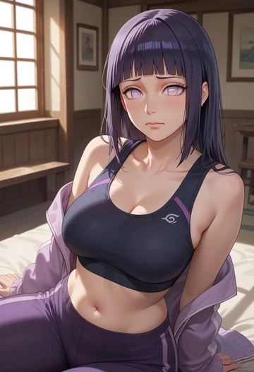 naruto_(series),hyuuga_hinata,athletic,track suit  - AI generated anime art