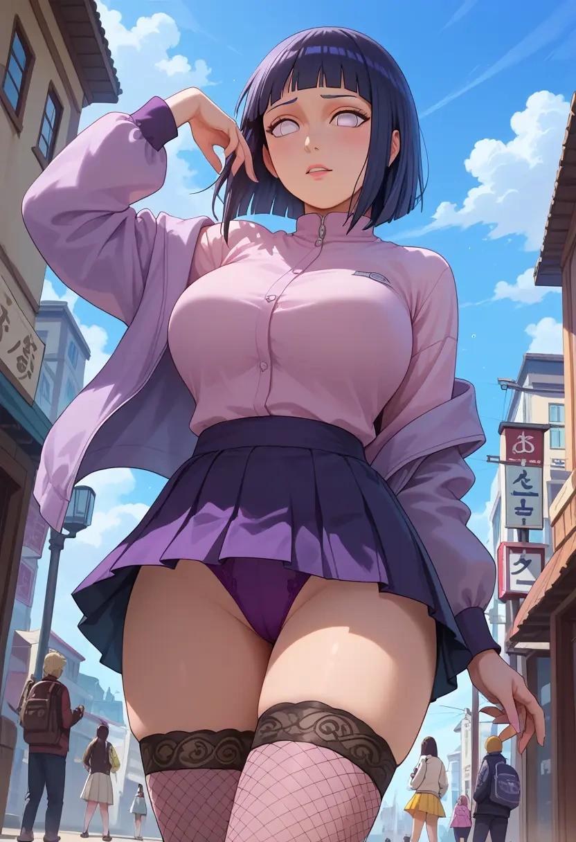 naruto_(series),hyuuga_hinata,mini skirt, stockings  - 