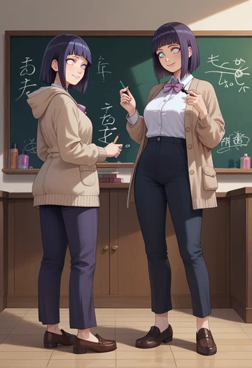 naruto_(series),hyuuga_hinata,teacher, sweater  - AI generated anime art