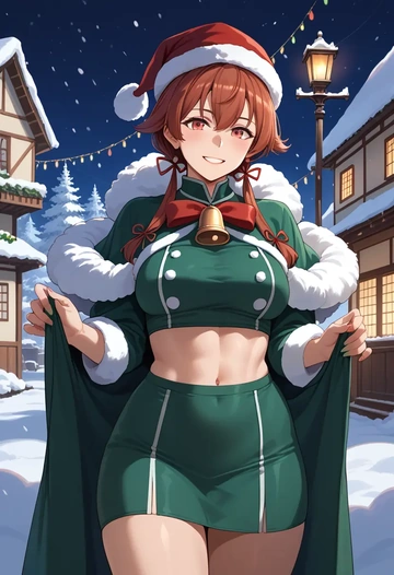 kantai_collection,i-168_(kancolle),Christmas,dress  - AI generated anime art