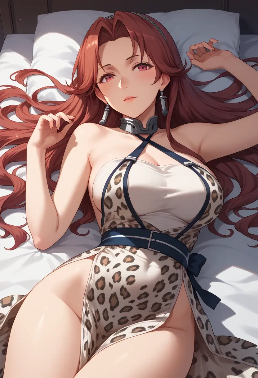 kantai_collection,i-168_(kancolle),leopard print,silk slip dress  - 