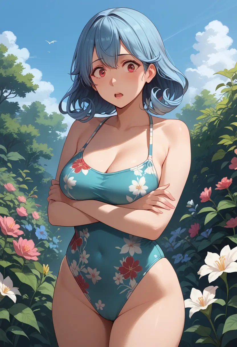 kantai_collection,i-19_(kancolle),swimsuit,floral print  - 