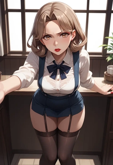 kantai_collection,i-26_(kancolle),secretary,stockings  - AI generated anime art