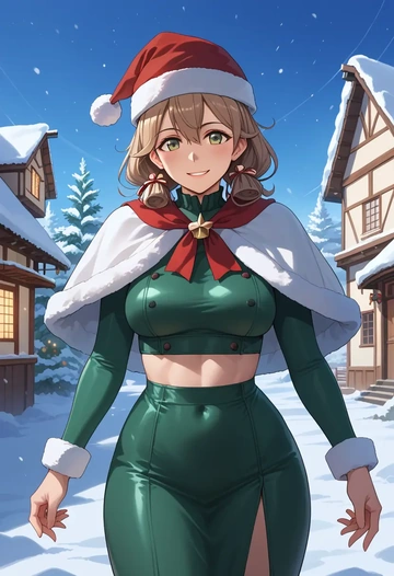 kantai_collection,i-26_(kancolle),Christmas,dress  - AI generated anime art