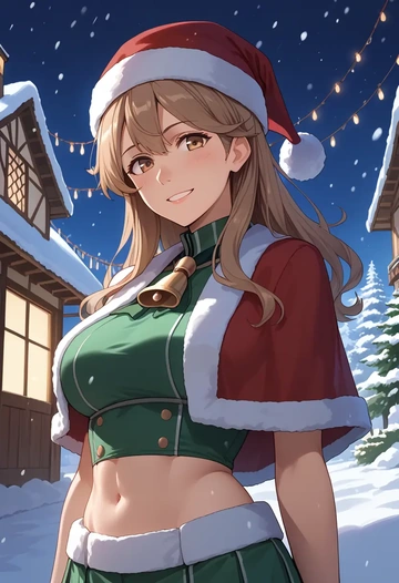 kantai_collection,i-26_(kancolle),Christmas,dress  - AI generated anime art