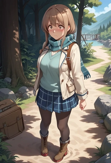 kantai_collection,i-26_(kancolle),winter,student uniform,down jacket  - AI generated anime art