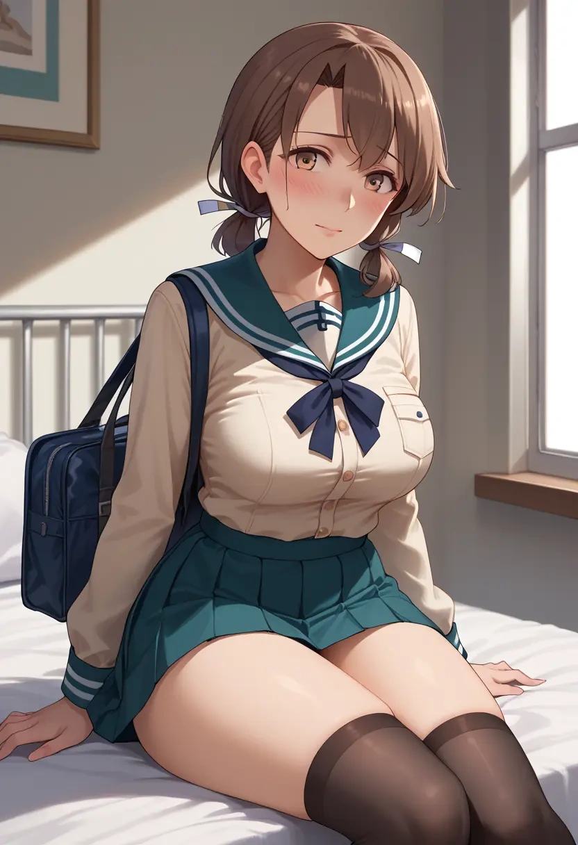 kantai_collection,i-401_(kancolle),jk uniform, stockings  - 