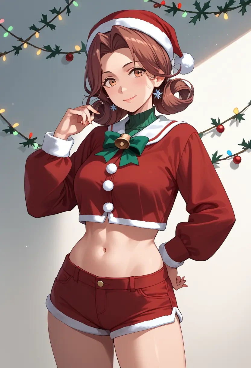 kantai_collection,i-401_(kancolle),Christmas,red velvet shorts  - 