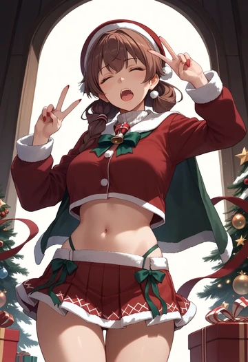 kantai_collection,i-401_(kancolle),Christmas,skirt  - AI generated anime art