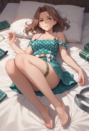 kantai_collection,i-401_(kancolle),silk slip dress,polka dots  - AI generated anime art