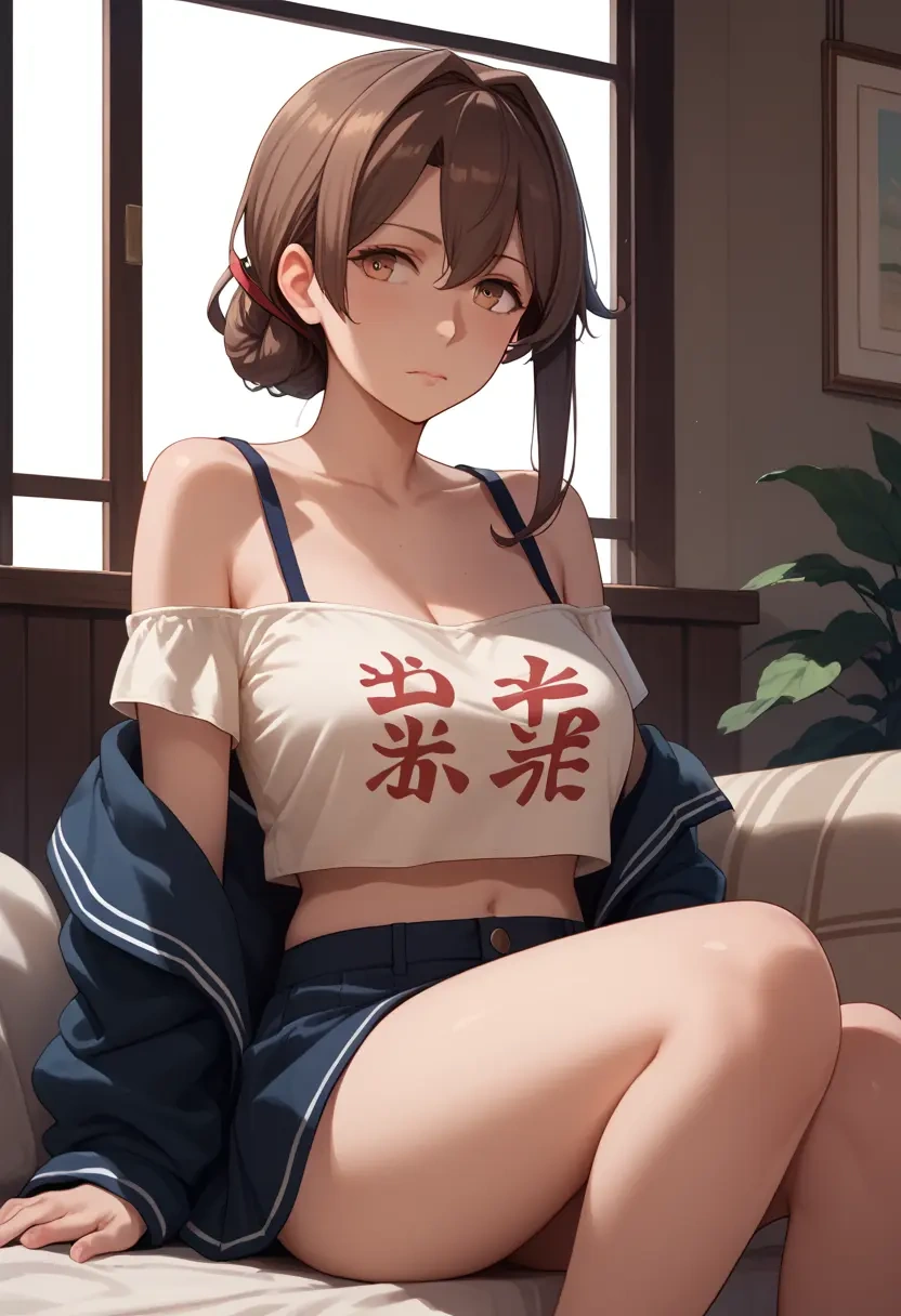 kantai_collection,i-401_(kancolle),off-shoulder top,dolphin shorts  - 