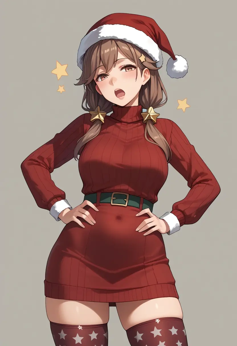 kantai_collection,i-401_(kancolle),Christmas,sweater dress,stockings  - 