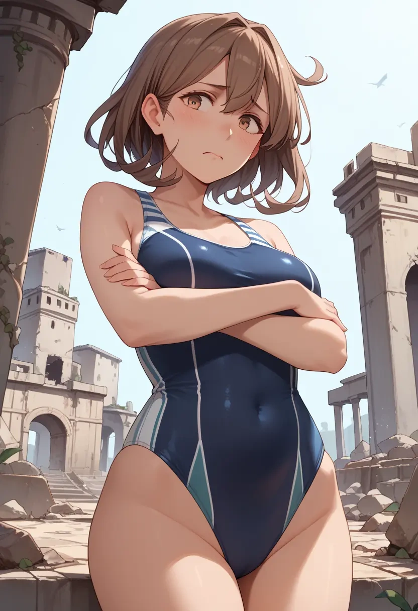 kantai_collection,i-401_(kancolle),racerback swimsuit,striped trim,name tag patch  - 