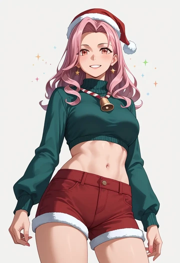 kantai_collection,i-58_(kancolle),Christmas,red velvet shorts  - AI generated anime art