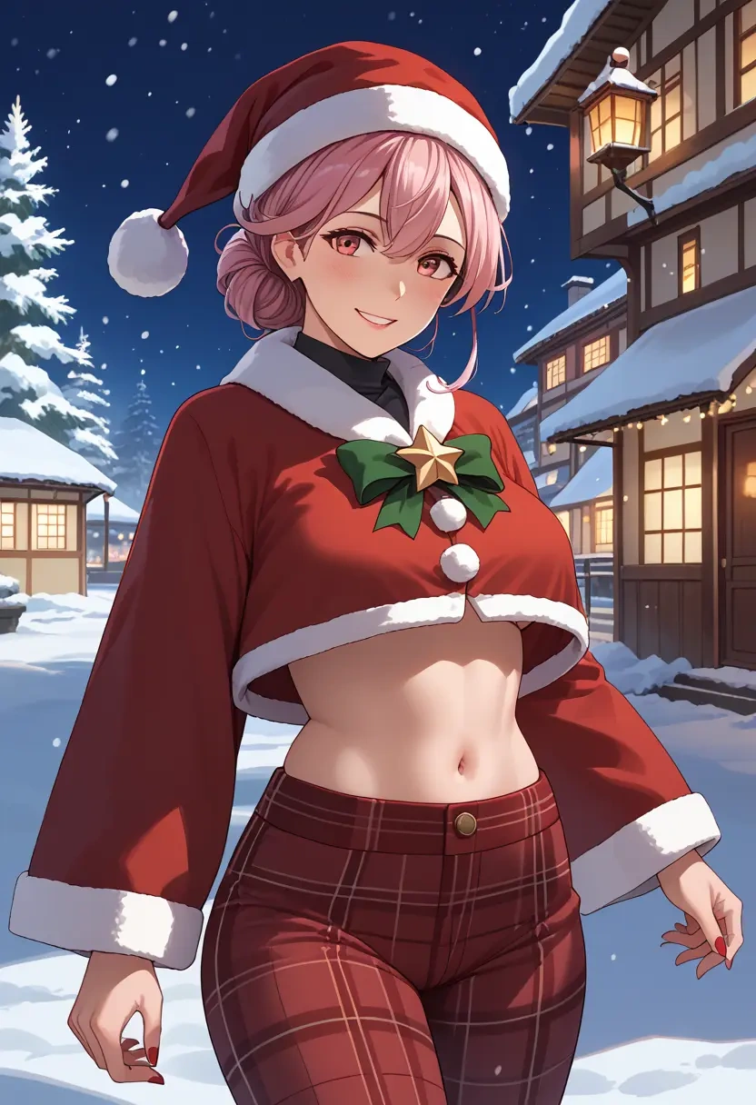 kantai_collection,i-58_(kancolle),Christmas,plaid trousers  - 