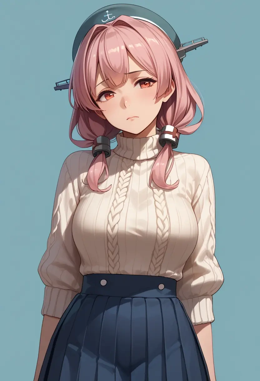 kantai_collection,i-58_(kancolle),sweater,cropped,pleated midi skirt  - 