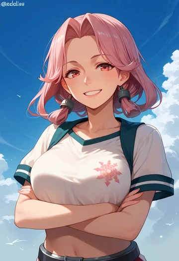 kantai_collection,i-58_(kancolle),crop top,athletic shorts  - AI generated anime art