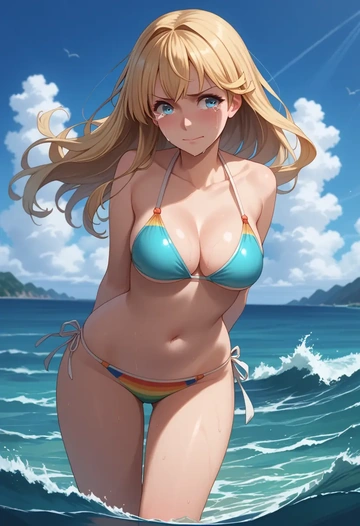 kantai_collection,i-8_(kancolle),bikini,rainbow-colored,sexy  - AI generated anime art