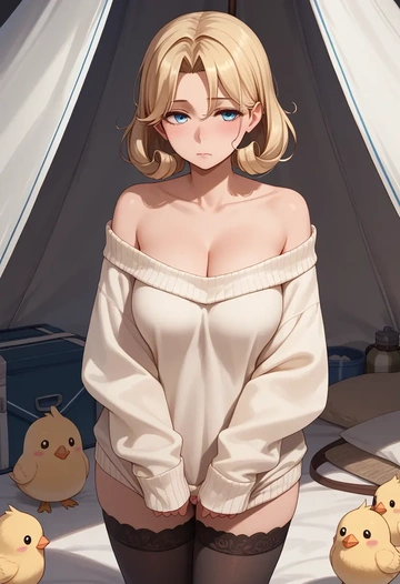 kantai_collection,i-8_(kancolle),off-shoulder,sweater  - AI generated anime art