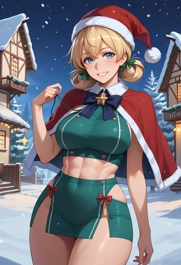 kantai_collection,i-8_(kancolle),Christmas,dress  - AI generated anime art