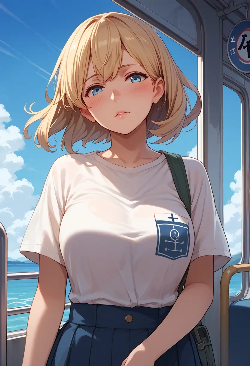 kantai_collection,i-8_(kancolle),pop art shirt,dolphin shorts  - 