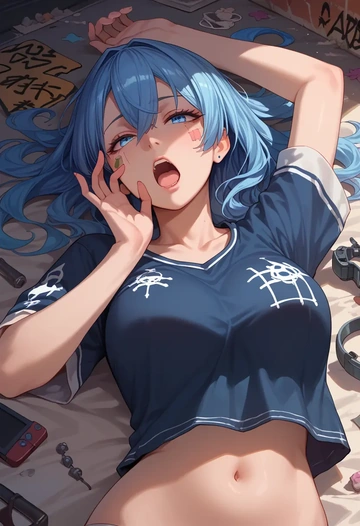 kantai_collection,i-class_destroyer,patchwork graffiti top,dolphin shorts  - AI generated anime art