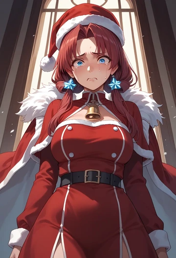 kantai_collection,i-class_destroyer,Christmas,red velvet dress  - AI generated anime art