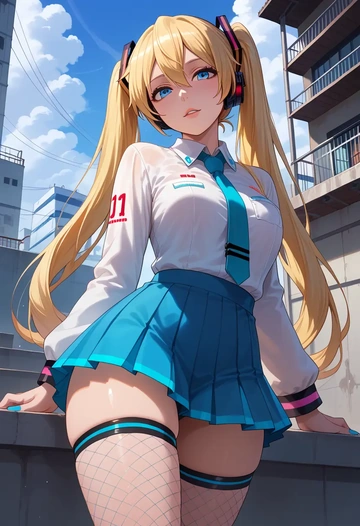 vocaloid,ia_(vocaloid),mini skirt, stockings  - AI generated anime art