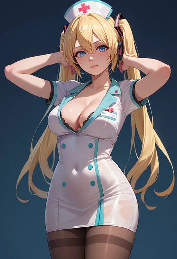 vocaloid,ia_(vocaloid),nurse, pantyhose,mini skirt  - AI generated anime art