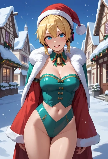 vocaloid,ia_(vocaloid),Christmas,dress  - AI generated anime art