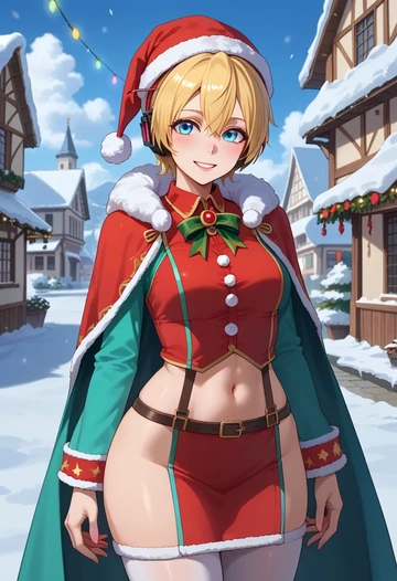 vocaloid,ia_(vocaloid),Christmas,dress  - AI generated anime art