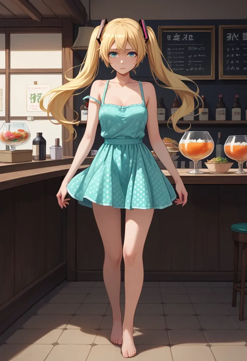 vocaloid,ia_(vocaloid),silk slip dress,polka dots  - 