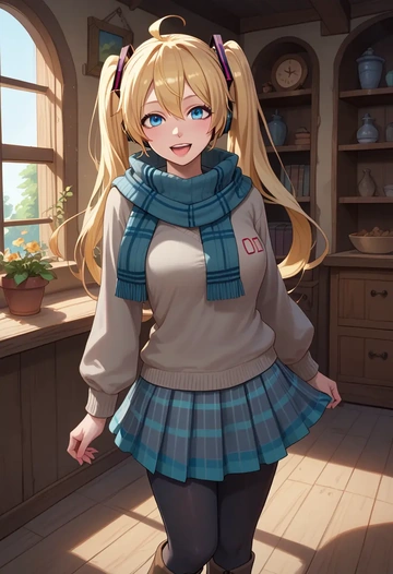 vocaloid,ia_(vocaloid),winter,student uniform,fur-lined parka  - AI generated anime art