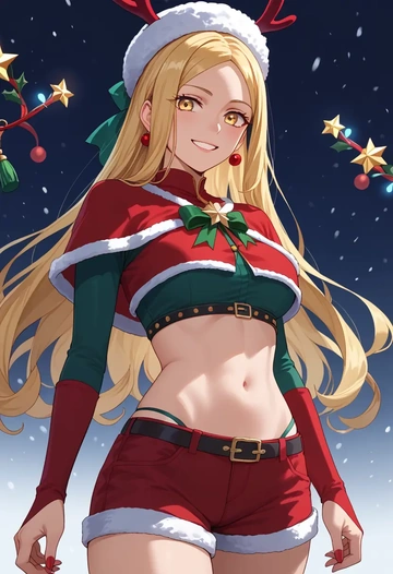 fate_(series),ibaraki_douji_(fate),Christmas,red velvet shorts  - AI generated anime art