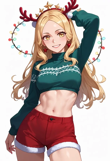 fate_(series),ibaraki_douji_(fate),Christmas,red velvet shorts  - AI generated anime art