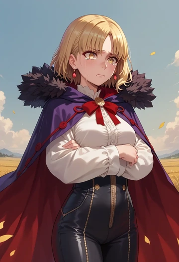 fate_(series),ibaraki_douji_(fate),cape,hooded,leather pants  - AI generated anime art