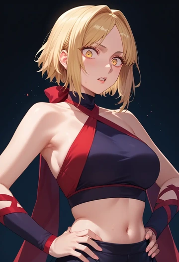 fate_(series),ibaraki_douji_(fate),halter top,track pants  - AI generated anime art