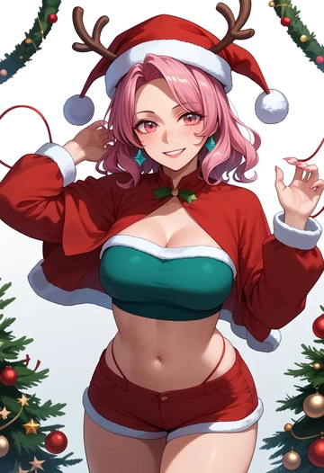 touhou,ibaraki_kasen,Christmas,red velvet shorts  - AI generated anime art