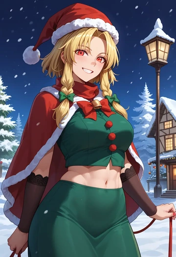 touhou,ibuki_suika,Christmas,dress  - AI generated anime art