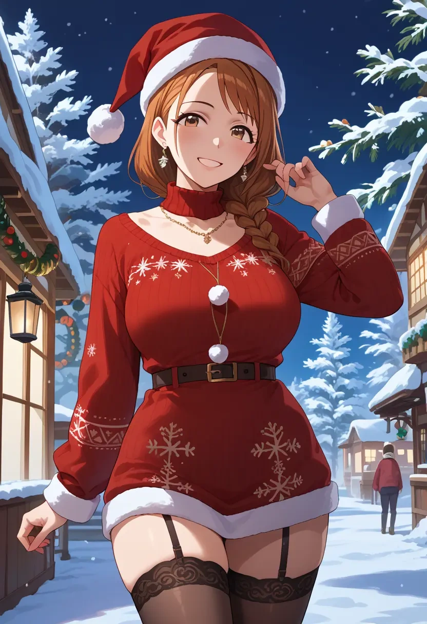 idolmaster,ichihara_nina,sweater,stockings,Thigh garters  - 