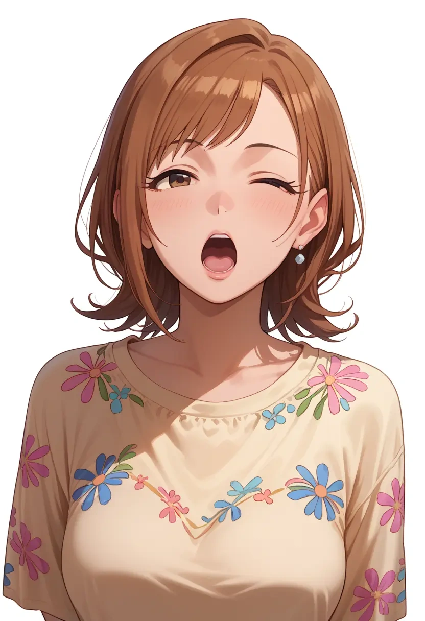 idolmaster,ichihara_nina,paint-splatter blouse,dolphin shorts  - 