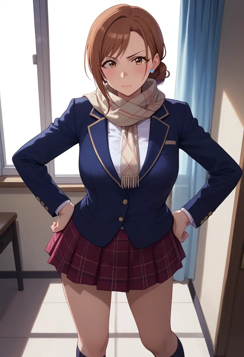 idolmaster,ichihara_nina,winter,student uniform,plaid skirt  - 