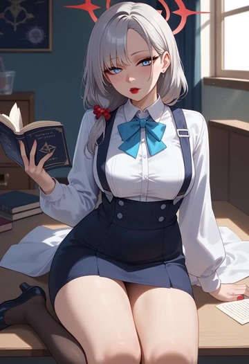 blue_archive,ichika_(blue_archive),secretary,stockings  - AI generated anime art