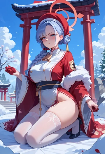 blue_archive,ichika_(blue_archive),Christmas,sexy, stockings,  - AI generated anime art