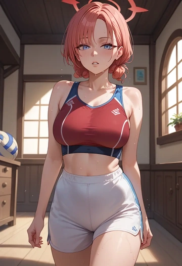 blue_archive,ichika_(blue_archive),volleyball uniform  - AI generated anime art